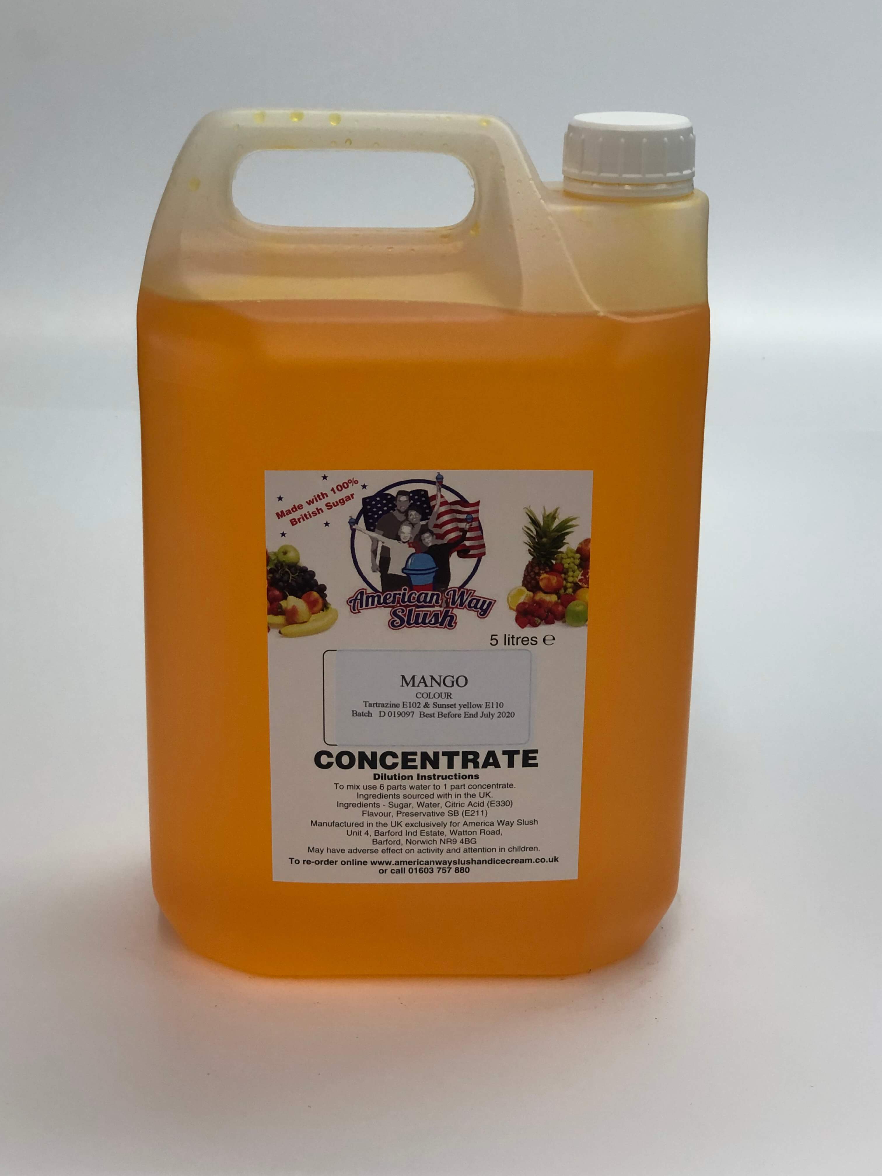 TRICA Strawberry Slush Syrup 5L - Concentrated Syrup For Slush Machines, 6:1 Dilution, Snow Cone Flavour